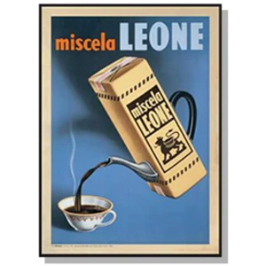 Wall Art 100cmx150cm Miscela Leone, 1950 Black Frame Canvas