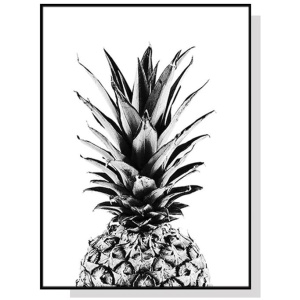 Wall Art 100cmx150cm Pineapple Black Frame Canvas
