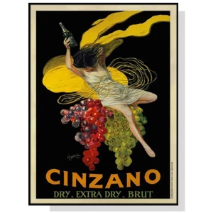 Wall Art 40cmx60cm Cinzano Black Frame Canvas