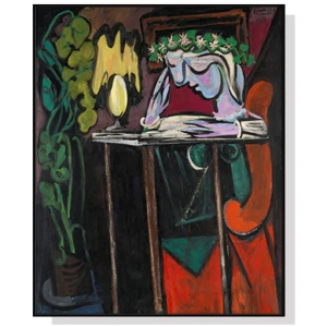 Wall Art 40cmx60cm Reading Girl by Pablo Picasso Black Frame Canvas