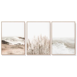 Wall Art 80cmx120cm Coastal Beach 3 Sets Wood Frame Canvas