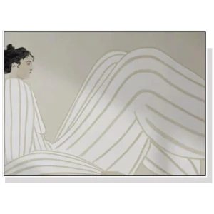 Wall Art 90cmx135cm Abstract Lady White Frame Canvas