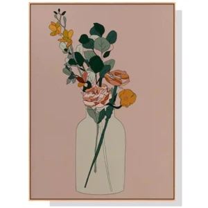 Wall Art 90cmx135cm Boho Floral Wood Frame Canvas
