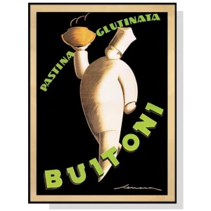 Wall Art 90cmx135cm Buitoni Black Frame Canvas