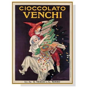Wall Art 90cmx135cm Cioccolato Venchi Vintage Gold Frame Canvas