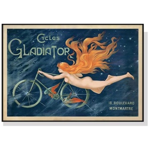 Wall Art 90cmx135cm Marchio Art Cycles Gladiator Black Frame Canvas