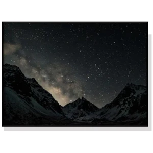 Wall Art 90cmx135cm Night Court Black Frame Canvas