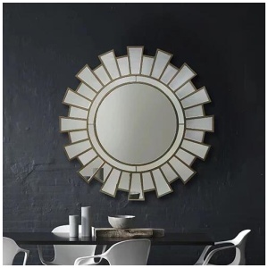 Wall Mirror MDF Silver Clear Image Lightweight MRR-02