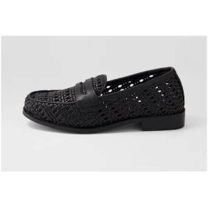 Walnut Harlow Loafer Wa Black Woven Fabric Black Woven Shoes Womens Shoes Casual Flat Shoes
