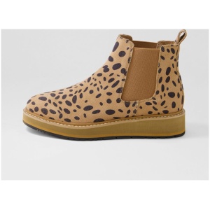 Walnut Jade Wa Cheetah Leather Cheetah Boots Womens Shoes Casual Ankle Boots