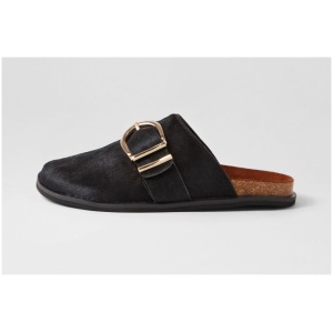 Walnut Port Mule Wa Black Pony Black Shoes Womens Shoes Casual Flat Shoes