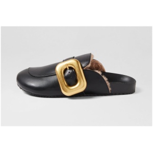 Walnut Priya Mule Wa Black Leather Black Shoes Womens Shoes Casual Flat Shoes