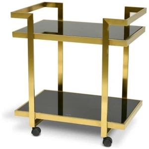 Walter Bar Cart - Tempered Glass - Gold Base by Interior Secrets - AfterPay Available