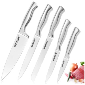 Warmot 5-Piece Ultra Sharp High Carbon Stainless Steel Chefs Kitchen Knife Set with Gift Box (750C)