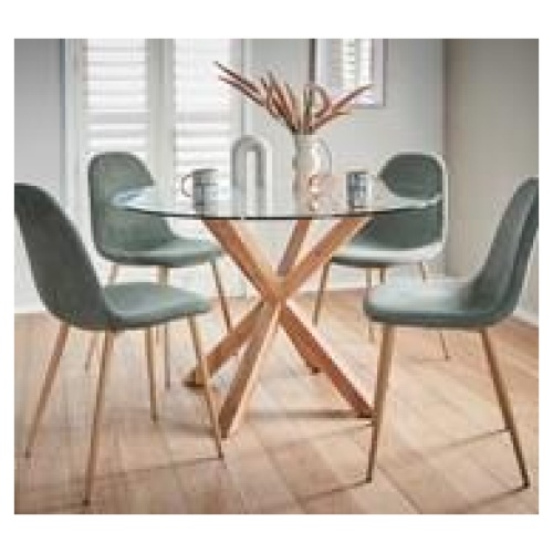 Waverley 4 Seater Dining Set With Samba Chairs Green
