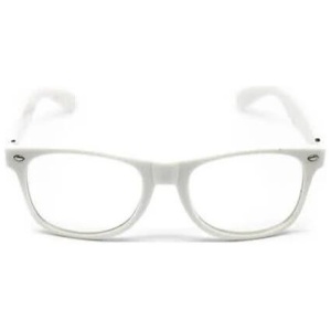 Wayfarer Sunglasses Glasses Party Wedding Fun Costume Dress Up - White/Clear