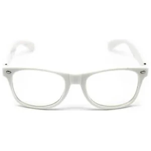 Wayfarer Sunglasses Glasses Party Wedding Fun Costume Dress Up - White/Clear