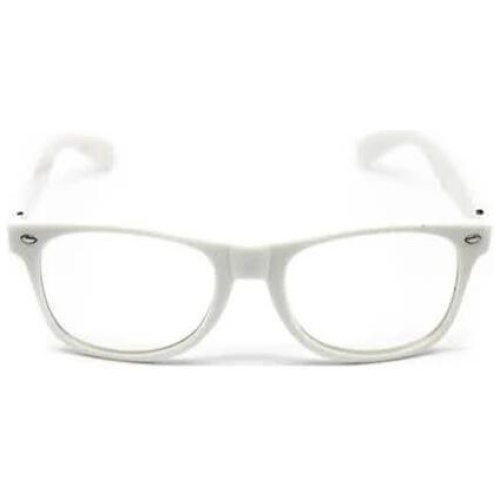 Wayfarer Sunglasses Glasses Party Wedding Fun Costume Dress Up - White/Clear