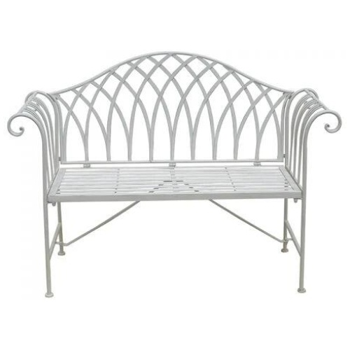 White Lavinia Iron Outdoor Bench