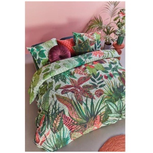 Wildwood Cotton Percale Green Quilt Cover Sets by Bedding House Queen