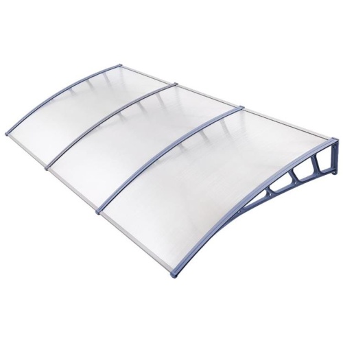 Window Door Awning Canopy 1.5mx3m Transparent Sheet Grey Plastic Frame