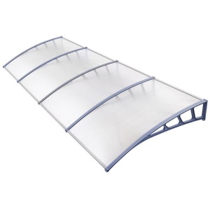 Window Door Awning Canopy 1.5mx4m Transparent Sheet Grey Plastic Frame