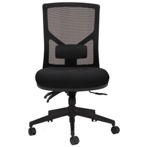 Windy Mesh Back Fabric Office Chair - Black by Interior Secrets - AfterPay Available