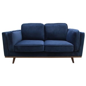 York Sofa 2 Seater Fabric Cushion Modern Sofa Blue Colour