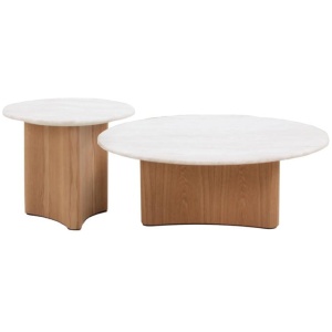 Zafar Nested Travertine Coffee Table - Natural by Interior Secrets - AfterPay Available