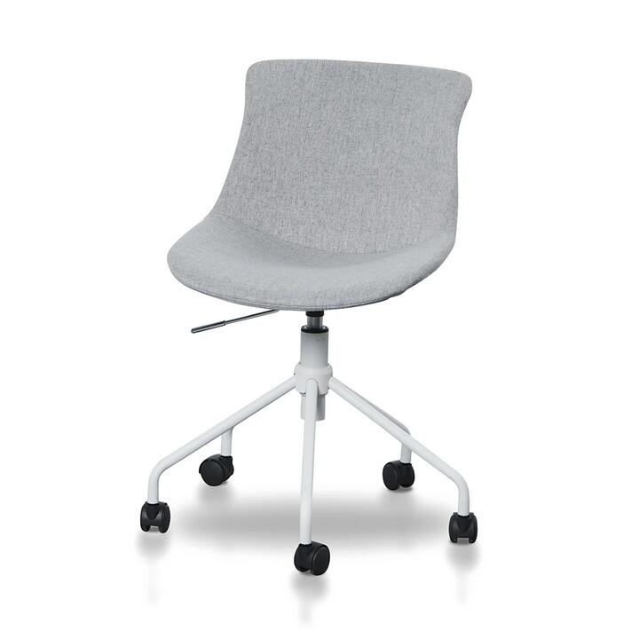Zima Office Bar Chair - Light Grey with White Base by Interior Secrets - AfterPay Available