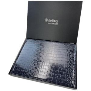 de Burg 4 Piece Table Place Mat Set Placemat with Croc Pattern - Blue