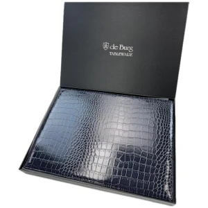 de Burg 4 Piece Table Place Mat Set Placemat with Croc Pattern - Blue