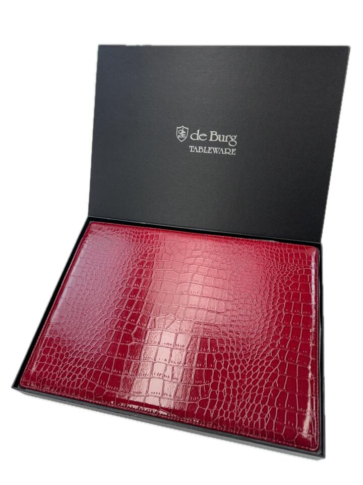 de Burg 4 Piece Table Place Mat Set Placemat with Croc Pattern - Red