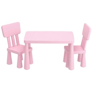 1 Keezi Kids Table and 2 Chairs Set Pink