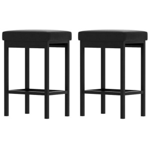 2x Metal Bar Stools PU Seat Dining Counter Chairs