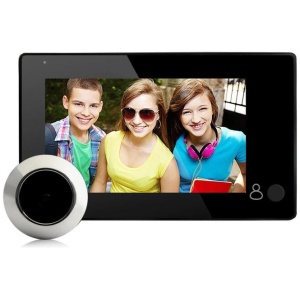 4.3 Security Camera Door Peephole With One-Key Watch - Black