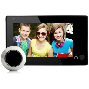 4.3 Security Camera Door Peephole With One-Key Watch - Black