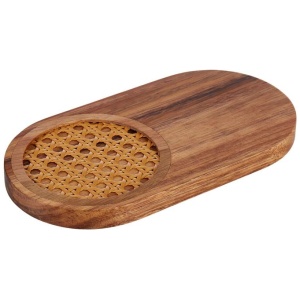 Amalfi Acacia & Rattan Snack Serving Board