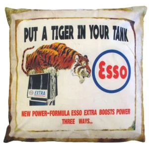 Australian Mancave Retro Cushion ESSO Crouching Tiger 40 x 40 cm