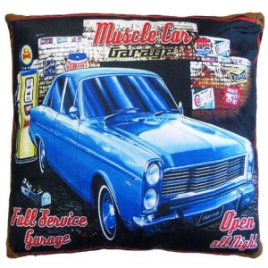 Australian Mancave Retro Cushion Muscle Car Garage 40 x 40 cm