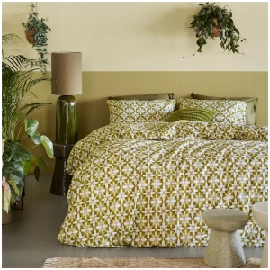 Bedding House Mae Green Seersucker Cotton Quilt Cover Set Queen