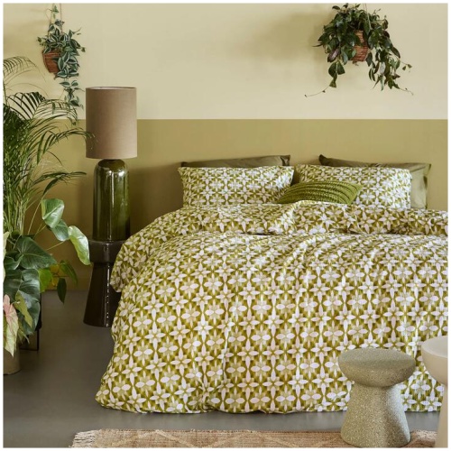 Bedding House Mae Green Seersucker Cotton Quilt Cover Set Queen