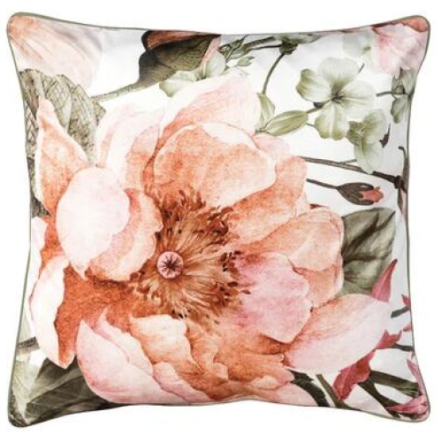 Bianca Eliana White Velvet Square Filled Cushion 43 x 43cm