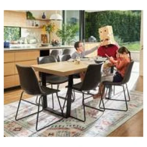 Bridge 6 Seater Dining Set With Jonnie Chairs Black