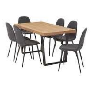 Bridge 6 Seater Dining Set With Mambo Dining Chairs Brown
