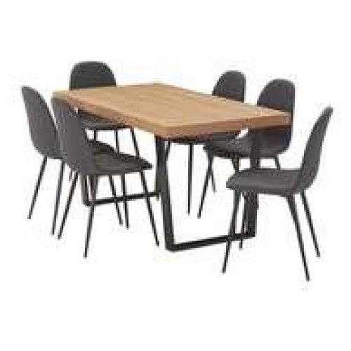 Bridge 6 Seater Dining Set With Mambo Dining Chairs Brown