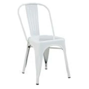Bridge 6 Seater Dining Set With Replica Tolix Chairs White