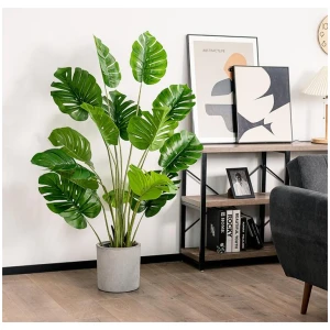 Costway1.5M Artificial Tree Faux Monstera Deliciosa Plant for Indoor Outdoor-2 Packs