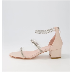 Django & Juliette Adina Dj Clear Nude Vinylite Leather Clear Nude Sandals Womens Shoes Dress Heeled Sandals