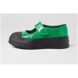 Django & Juliette Agda Dj Emerald Black Sole Patent Leather Emerald Black Sole Sneakers Womens Shoes Casual Casual Sneakers